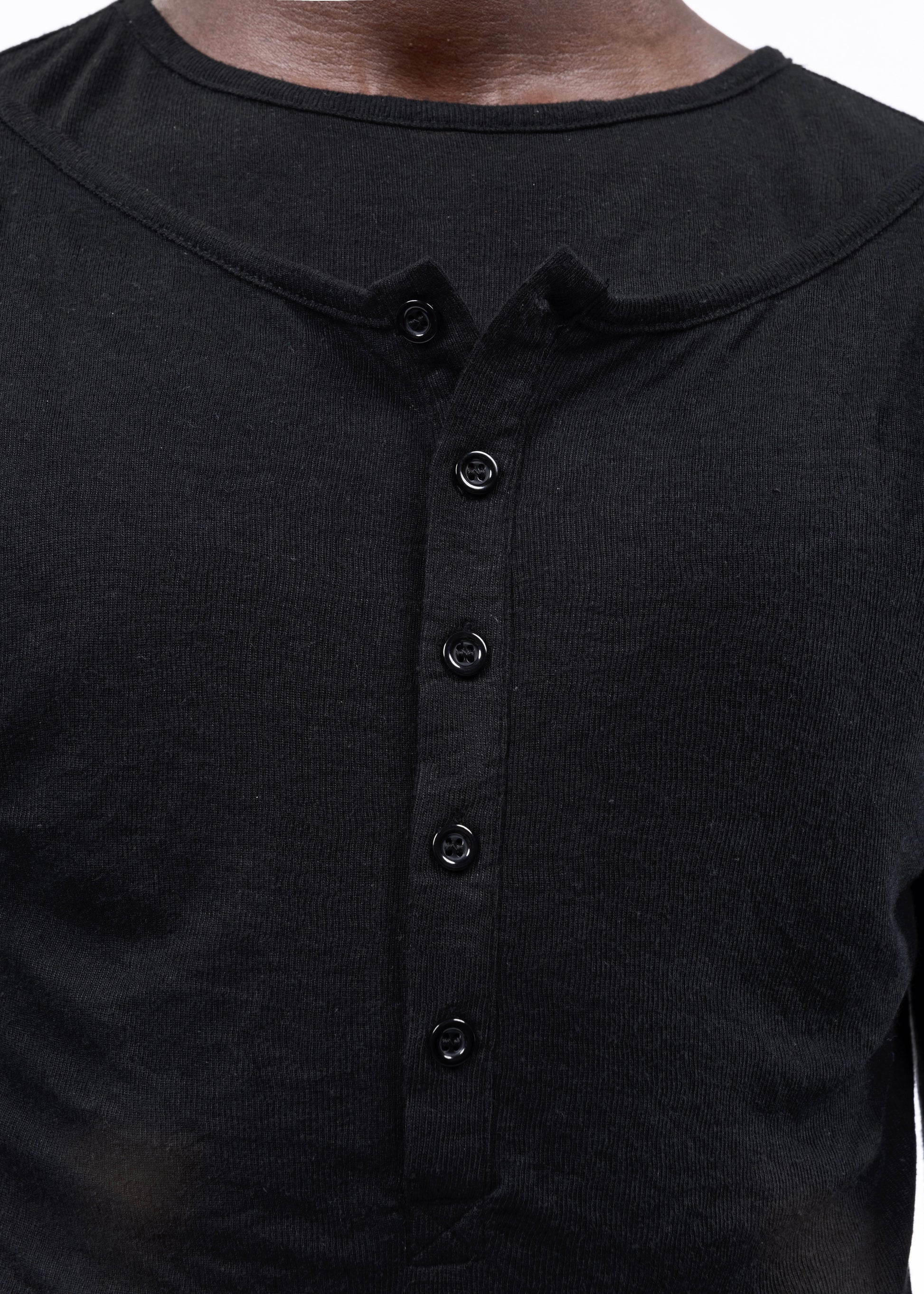 Double-Layered Organic Cotton Button Shirt – White & Black