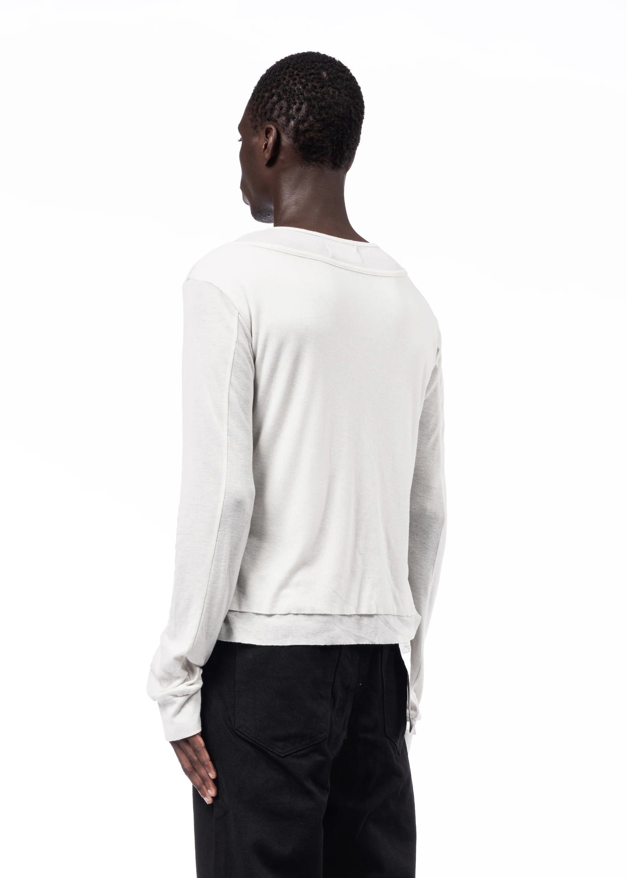 Double-Layered Organic Cotton Button Shirt – White & Black