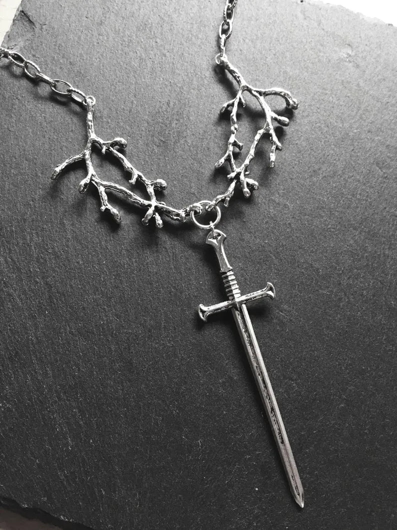 Gothic Sword Pendant Necklace – Unique Artisan Design