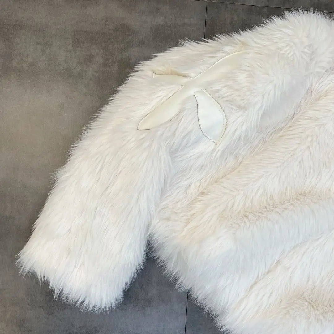 Luxe Faux Fur Jacket with Leather Cross Details