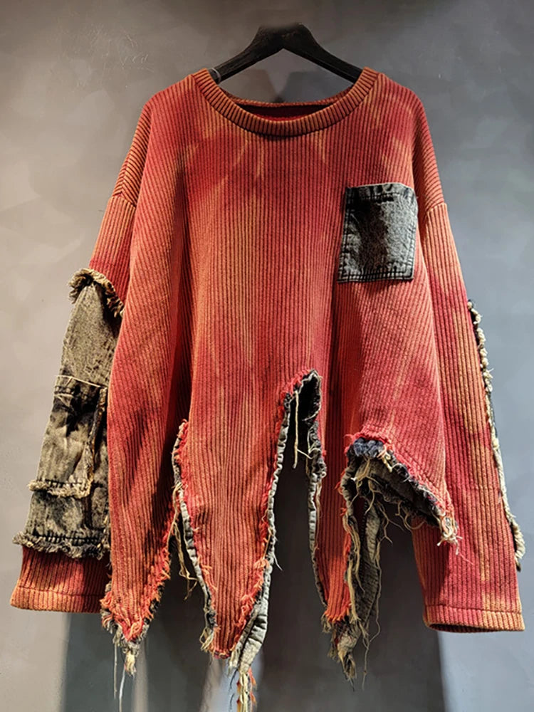 Distressed Oversized Sweater