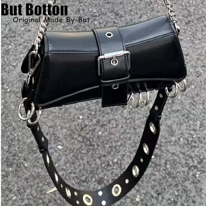 Gothic Noir Spiked Chain Bag
