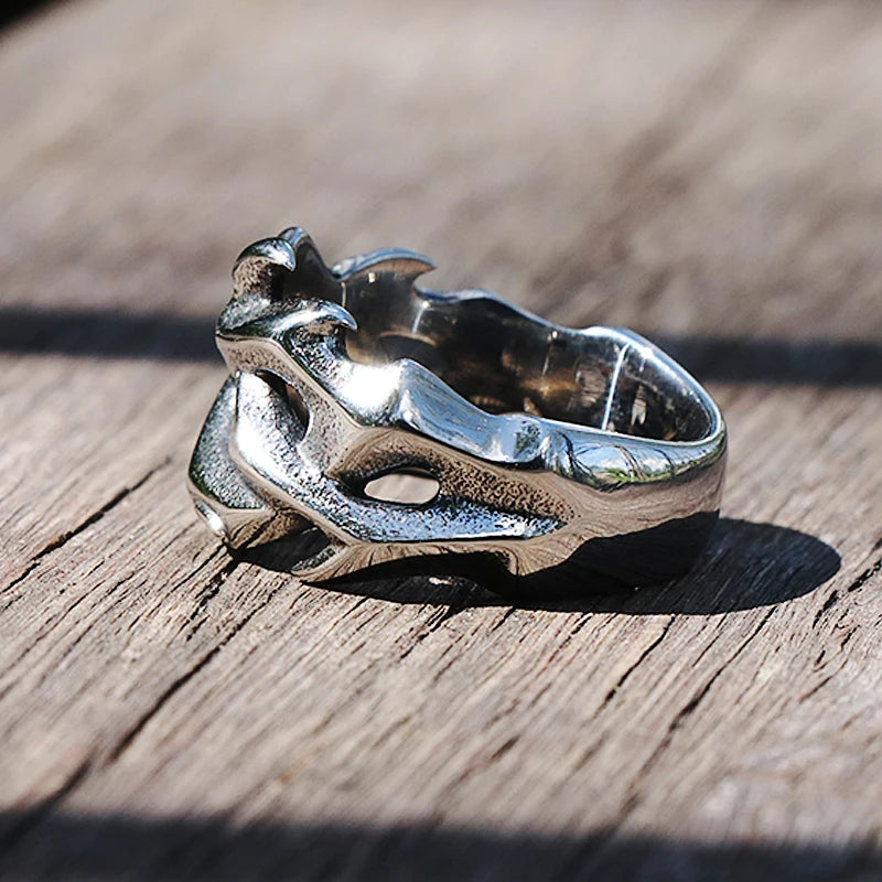 Gothic Thorn Ring - Sculptural Silver Statement Jewelry