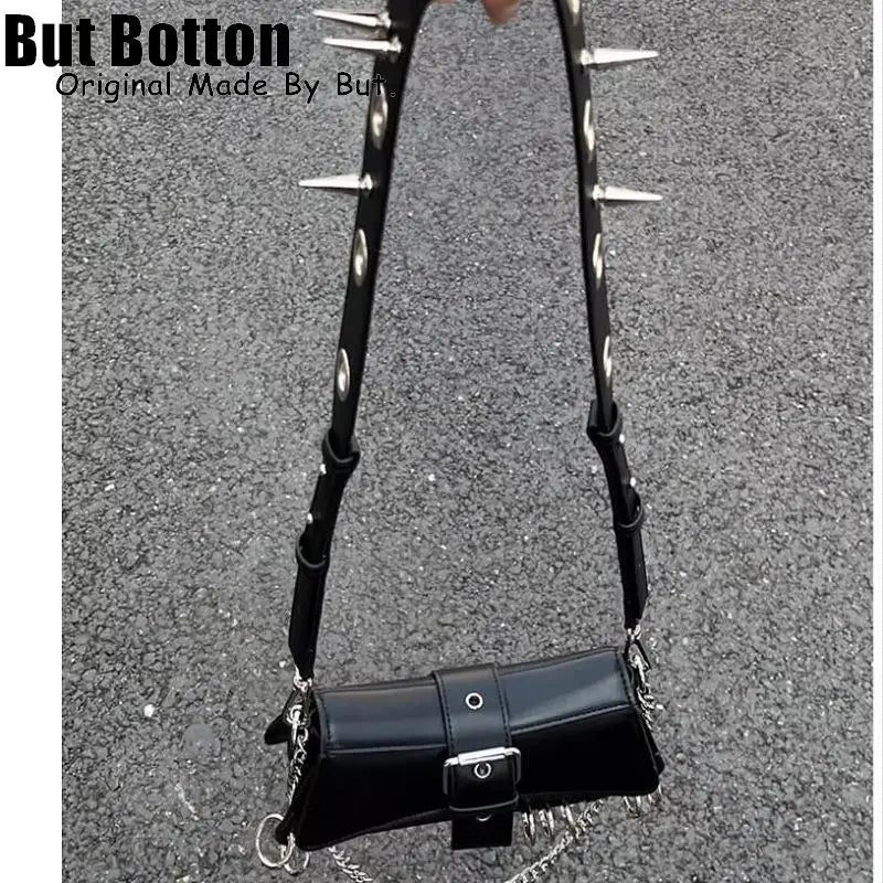 Gothic Noir Spiked Chain Bag