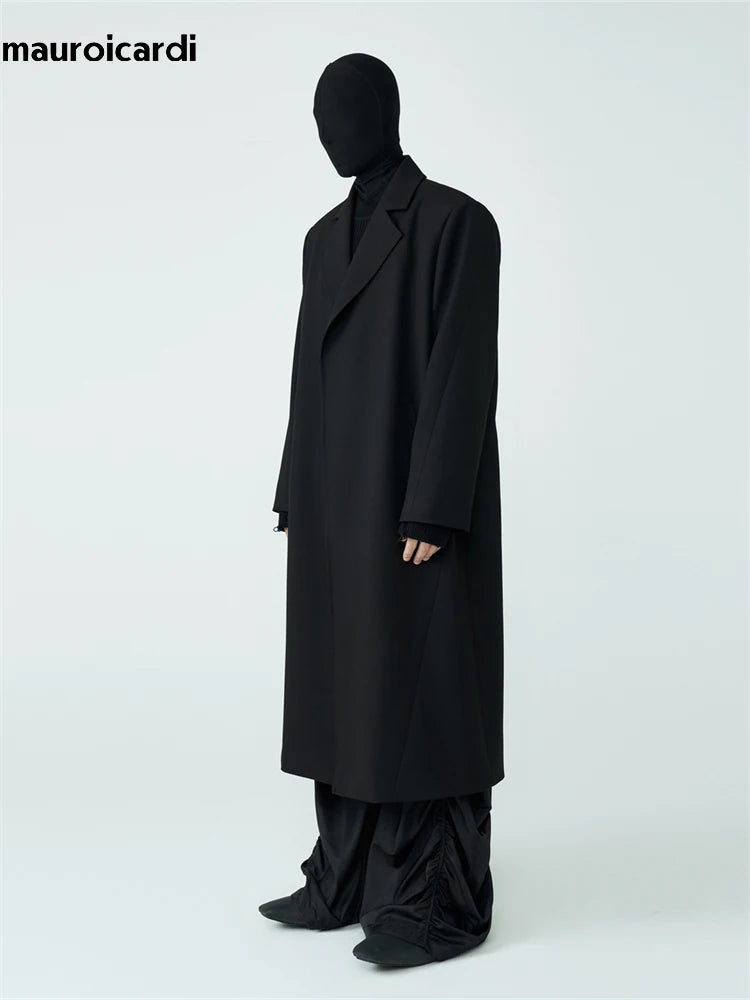 Luxury Minimalist Black Overcoat - Timeless Elegant Design