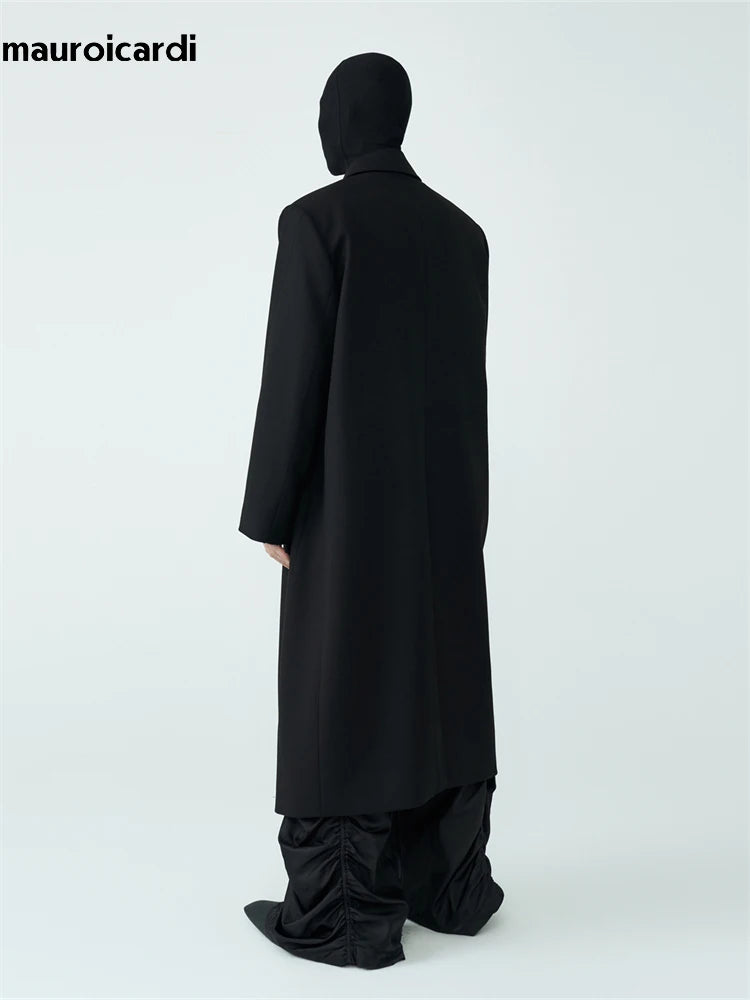 Luxury Minimalist Black Overcoat - Timeless Elegant Design