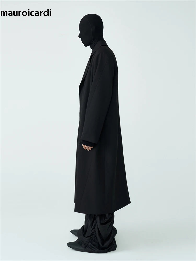 Luxury Minimalist Black Overcoat - Timeless Elegant Design