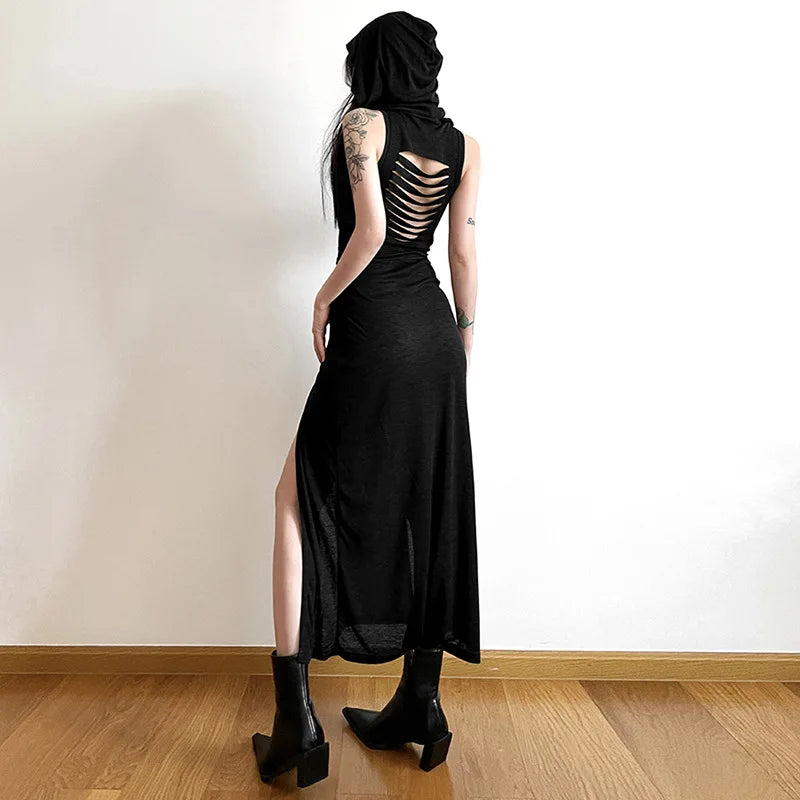 Elegant High-Slit Sleeveless Maxi Dress