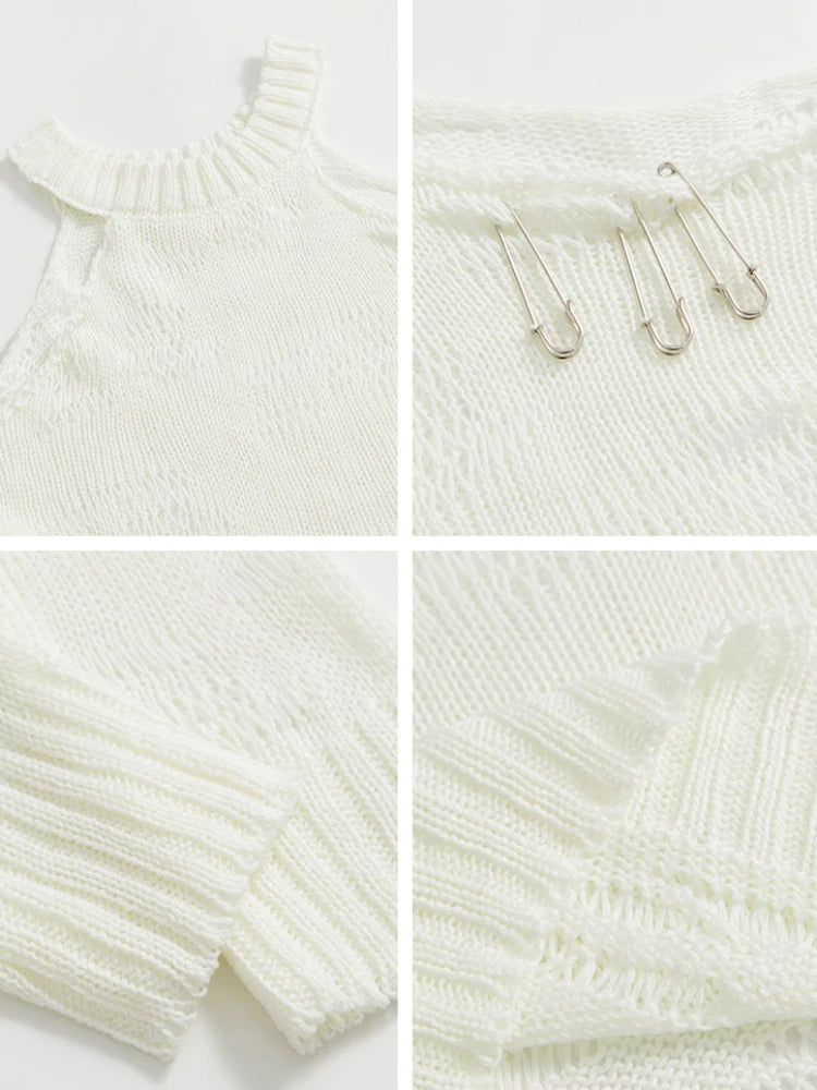 Open Shoulder Knit Sweater
