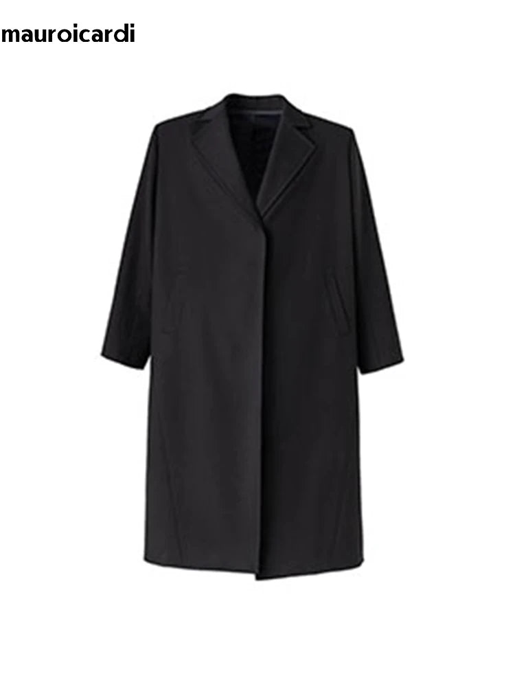 Luxury Minimalist Black Overcoat - Timeless Elegant Design