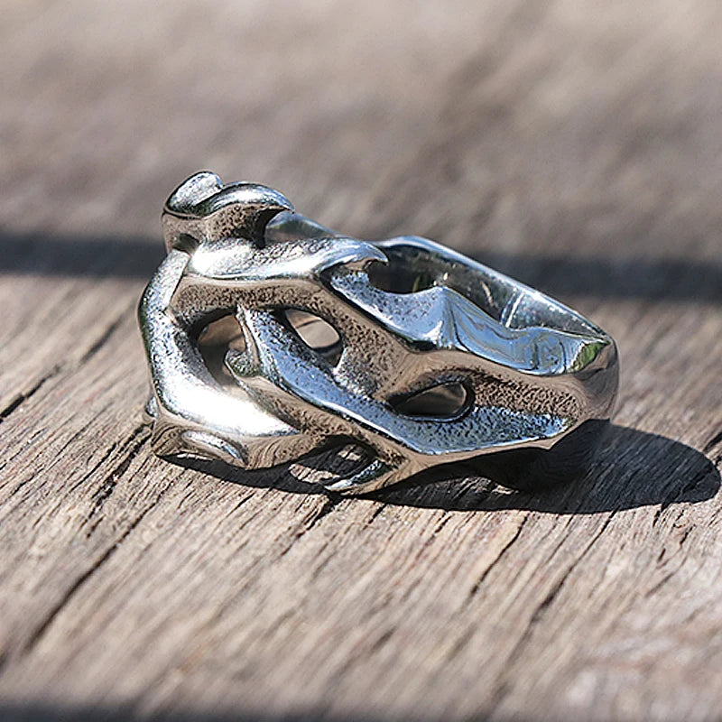 Gothic Thorn Ring - Sculptural Silver Statement Jewelry