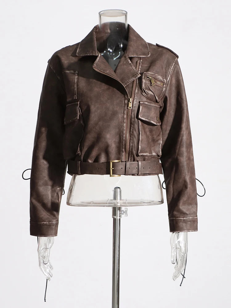 Vintage Distressed Leather Jacket - Timeless Urban Elegance