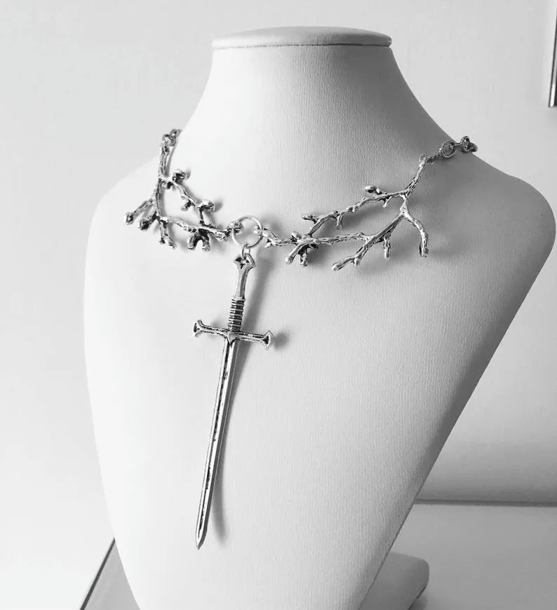 Gothic Sword Pendant Necklace – Unique Artisan Design