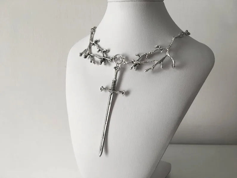 Gothic Sword Pendant Necklace – Unique Artisan Design