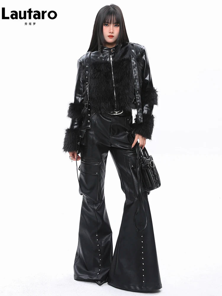 High-Waisted Faux Leather Pants
