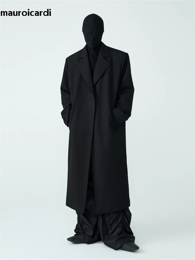 Luxury Minimalist Black Overcoat - Timeless Elegant Design