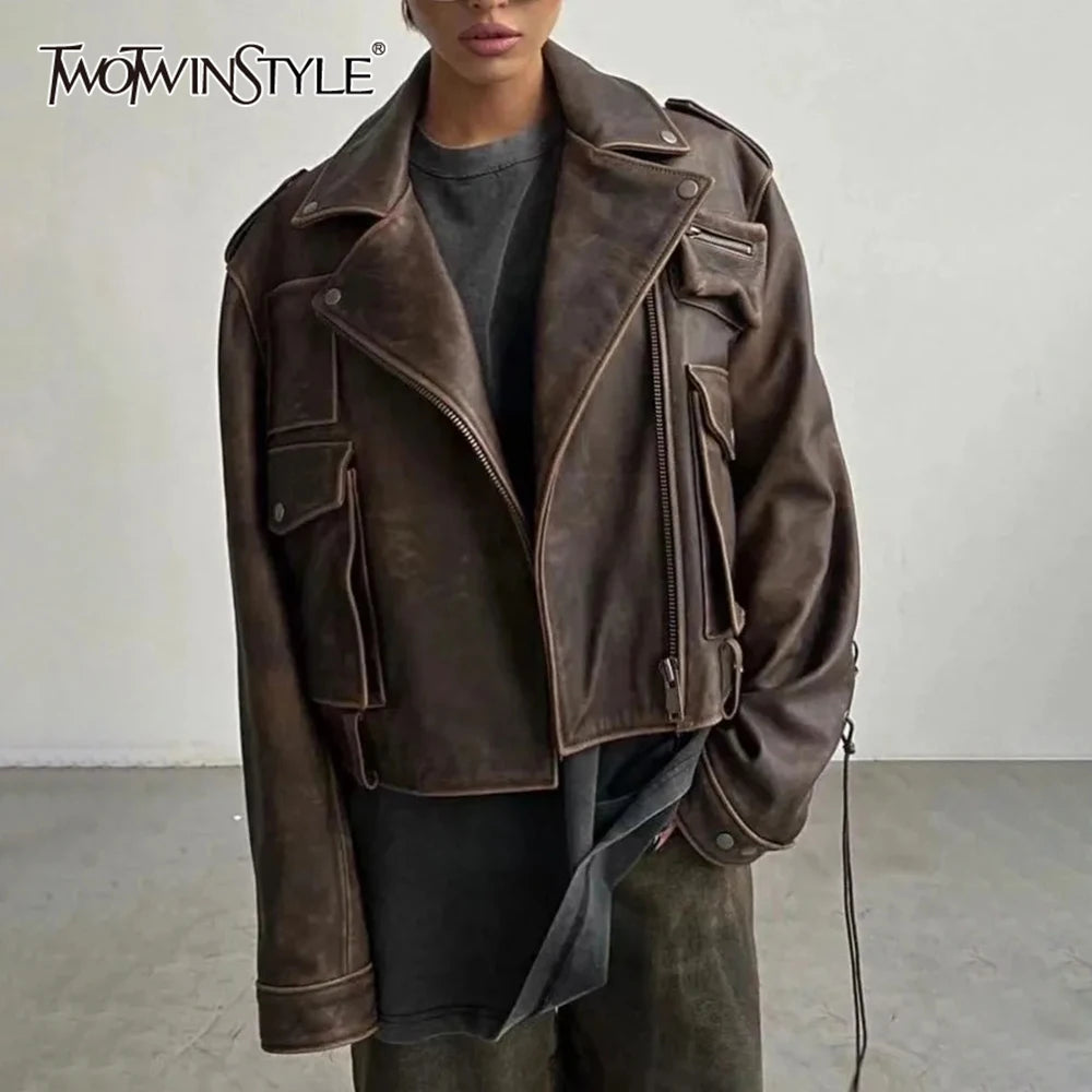 Vintage Distressed Leather Jacket - Timeless Urban Elegance