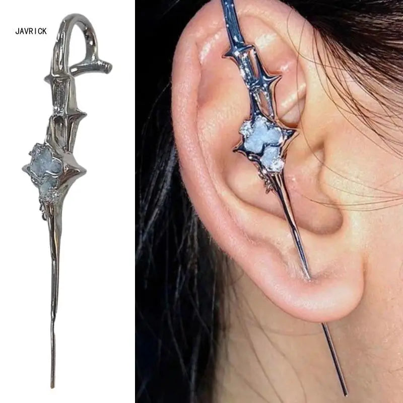 Exquisite Gothic-Inspired Silver Ear Cuff