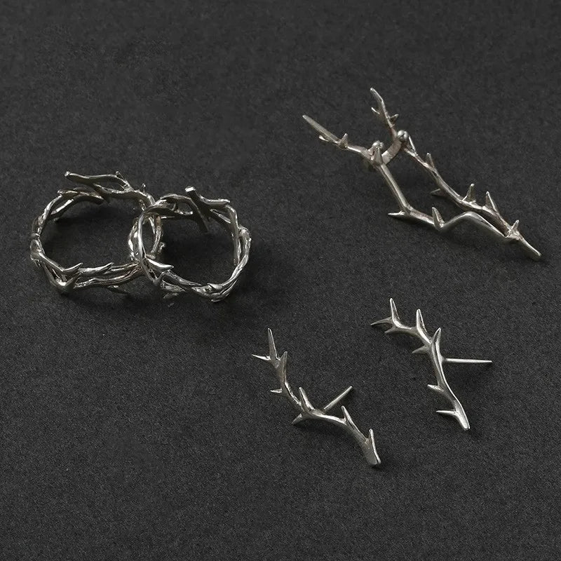 Adjustable Thorn Ring - Gothic Silver Statement Jewelry