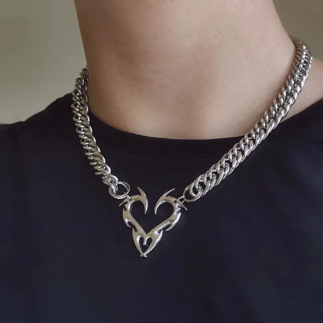 Tribal Heart Necklace - Premium Stainless Steel Chain