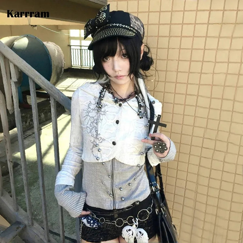 Gothic Layered Knit Cardigan