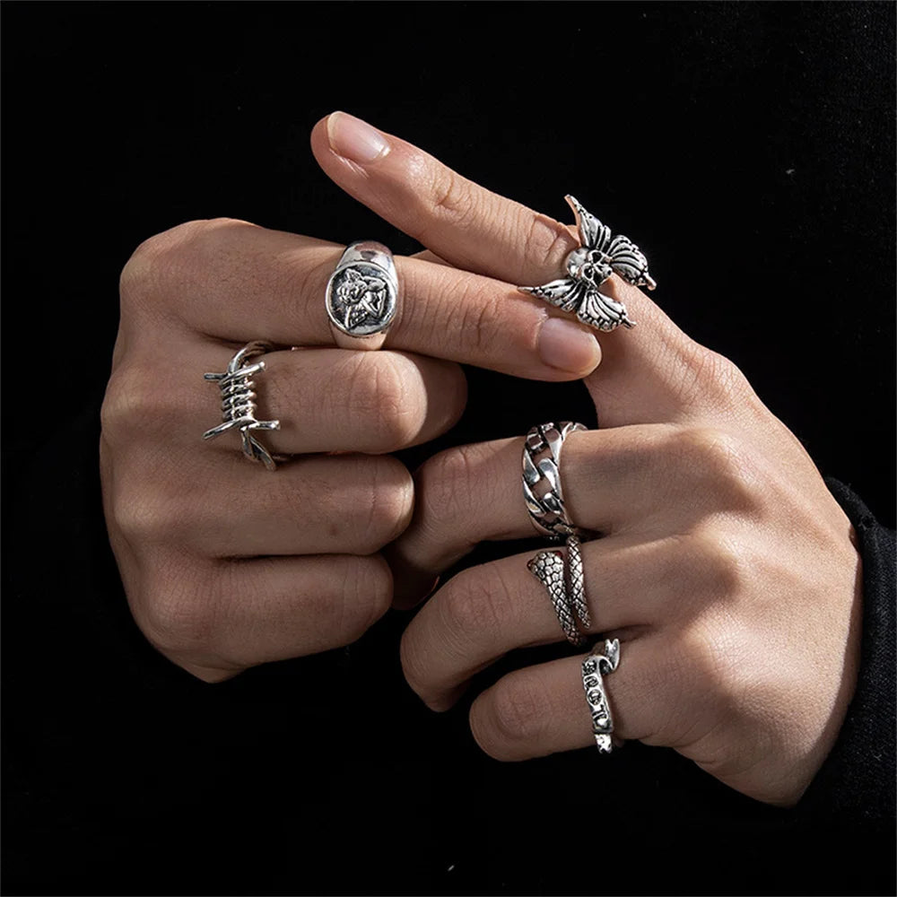 Eclipse Noir - Gothic set Ring Collection