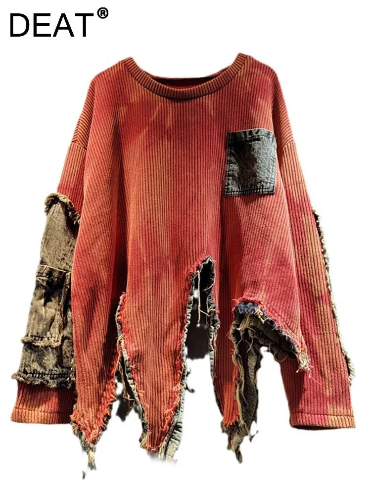 Distressed Oversized Sweater