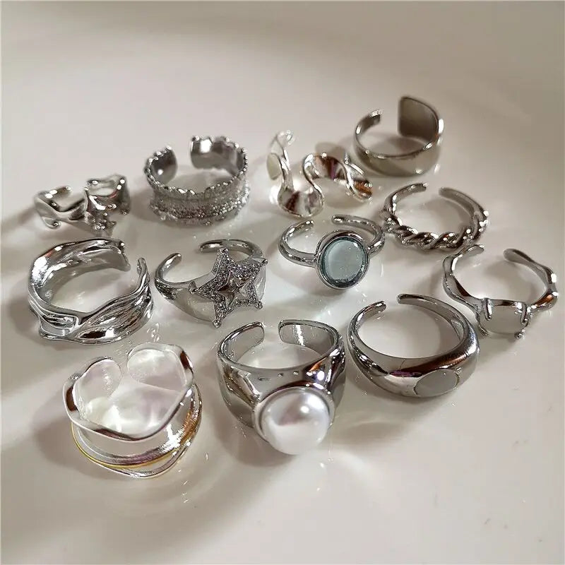 Adjustable Silver Rings Collection