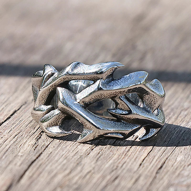 Gothic Thorn Ring - Sculptural Silver Statement Jewelry