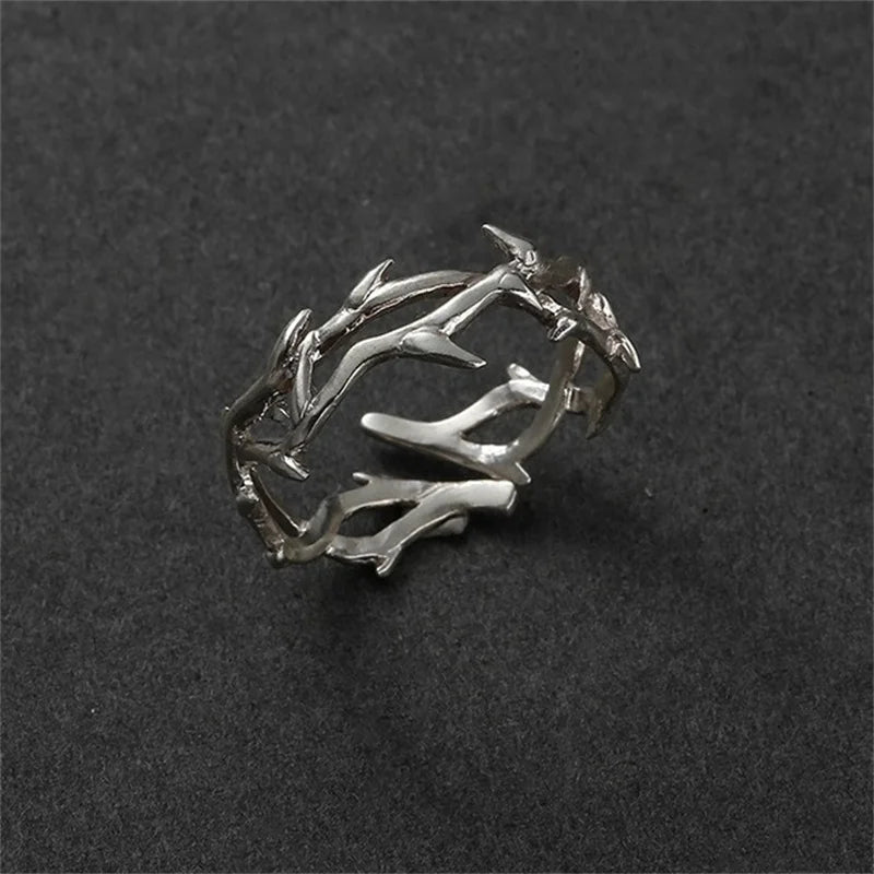 Adjustable Thorn Ring - Gothic Silver Statement Jewelry