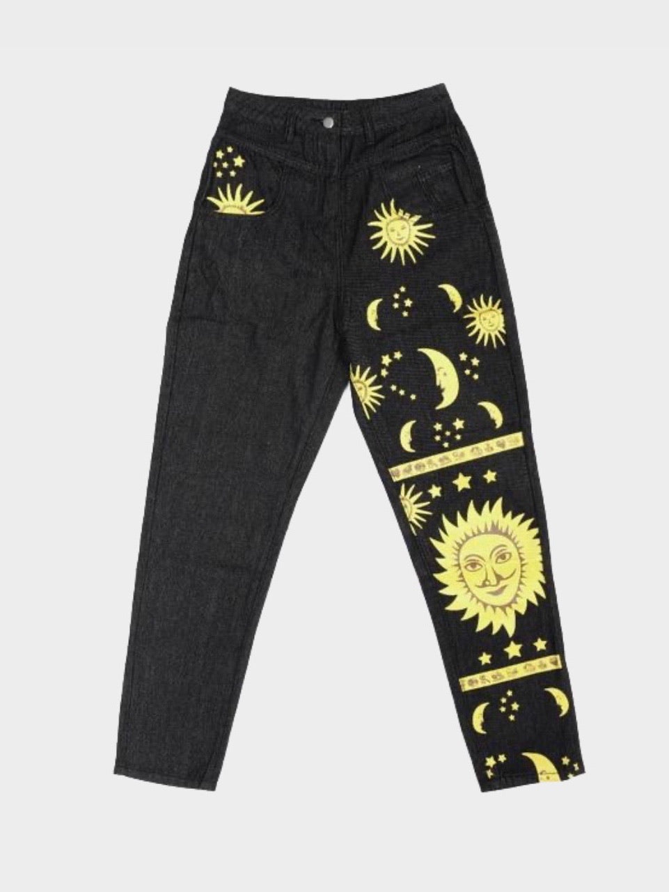 Sun star print pants