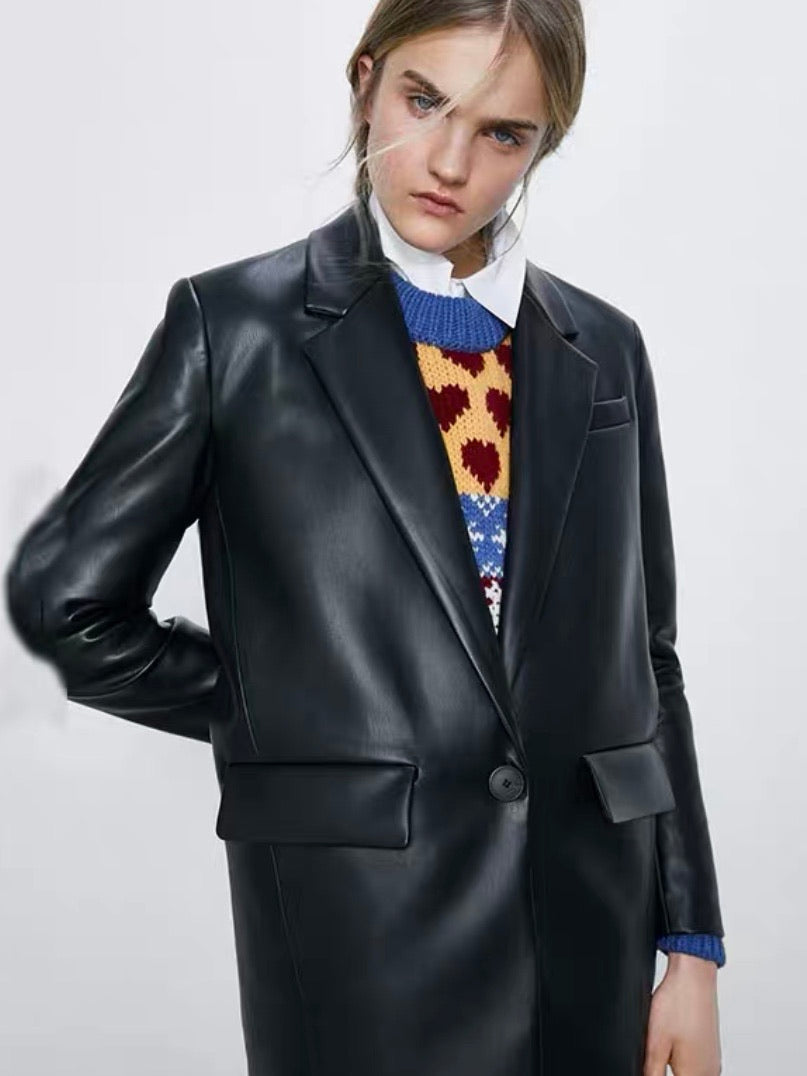 Leather Blazers jacket coat