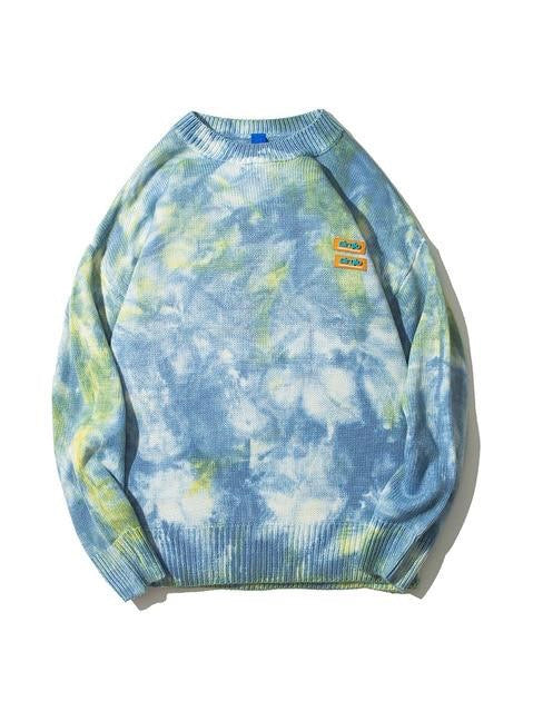 Knitted sweaters tie dye