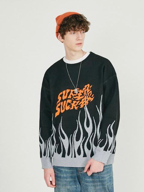 Flame knitted retro