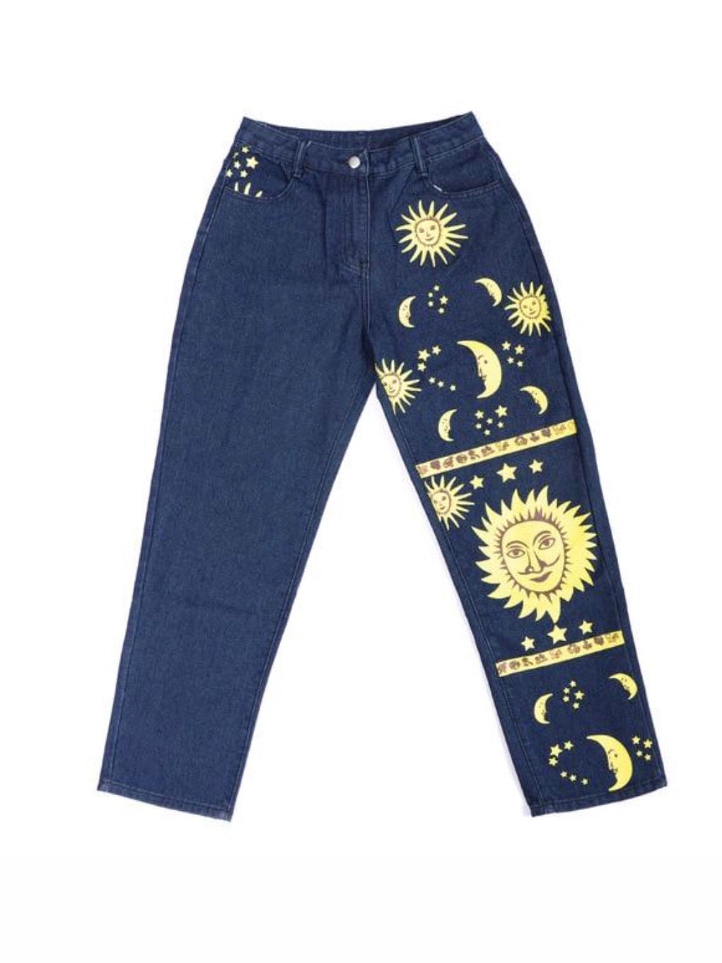 Sun star print pants