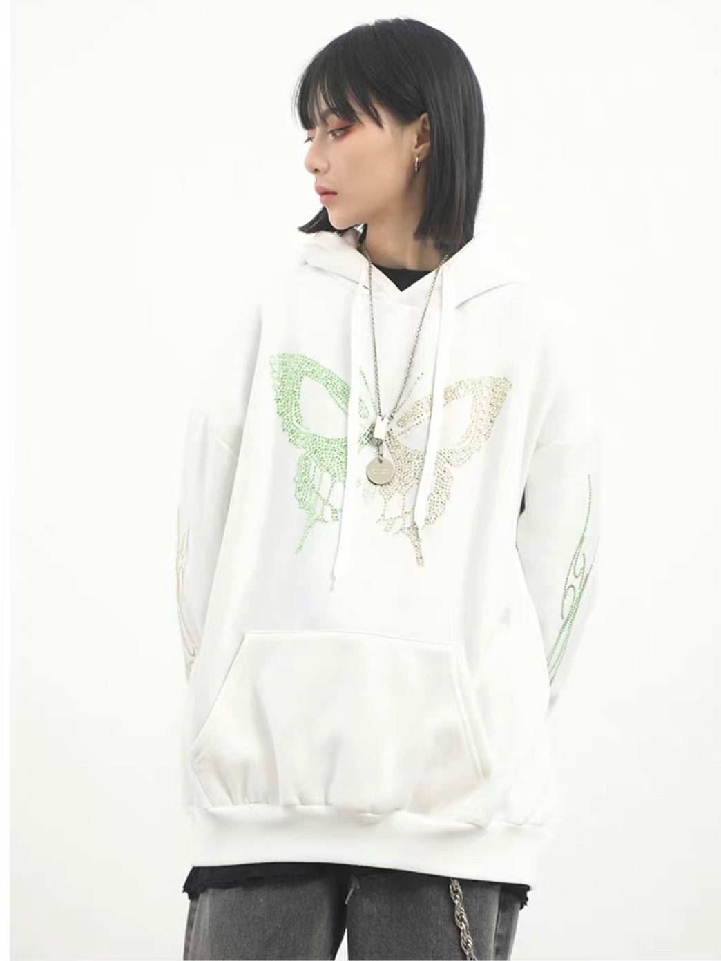 HOODIE BUTTERFLY STRASS