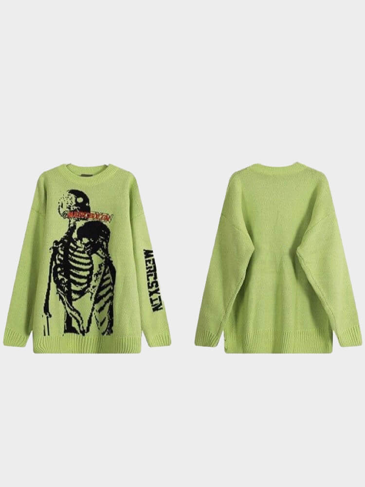 SKULL KNITTED OVERSIZED SWEATER