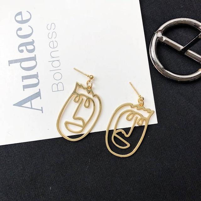 Gold Happy Face earrings